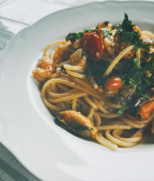 海と山とイタリアお料理。